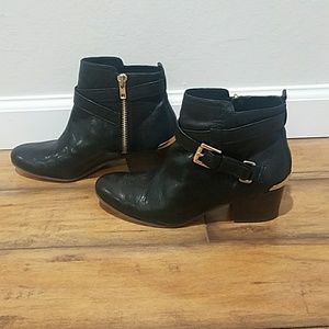 Coach black leather ankle booties size 6.5